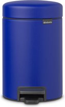 Brabantia NewIcon poubelle à pédale 3 litres avec seau intérieur synthétique - Mineral Powerful Blue