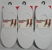 Footies - One Size - Sneakersokken -  Naadloos - Wit - Voordeel Set van 6 Paar