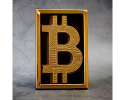 Bitcoin Chocolade | Crypto Chocoladeletter | Kleur Goud | Melkchocolade | 200 gram | Lindy's Patisserie