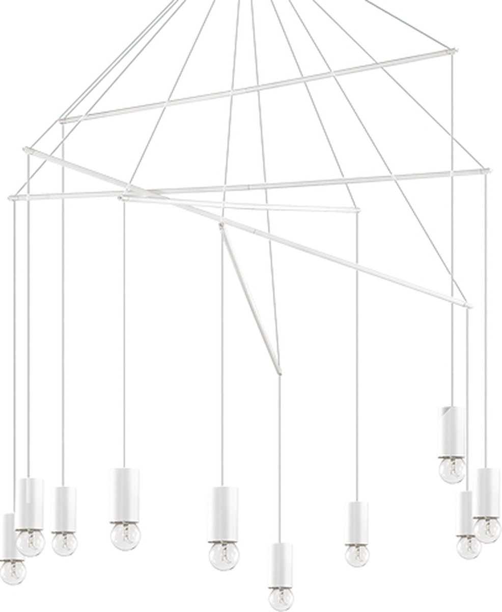 Ideal Lux - Pop - Hanglamp - Metaal - E27 - Wit - Voor binnen - Lampen - Woonkamer - Eetkamer - Keuken
