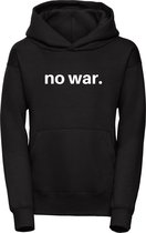 NO WAR. Hoodie zwart - Maat 158/164 (12 - 14 jaar)