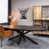 Eettafel Sven Black ovaal 210x100x76 cm mangohout en metaal