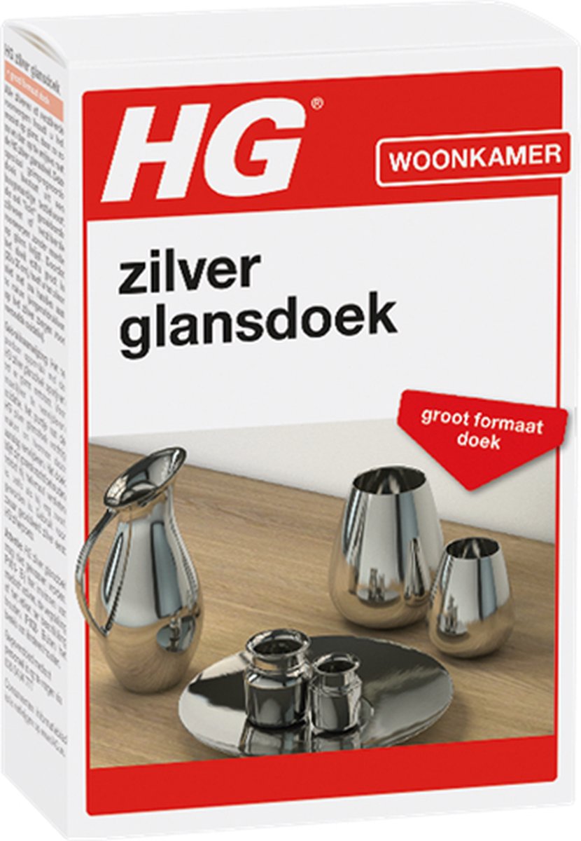 HG zilver glansdoek Dé zilverpoetsdoek voor glanzend zilverwerk - 2 Stuks ! - HG