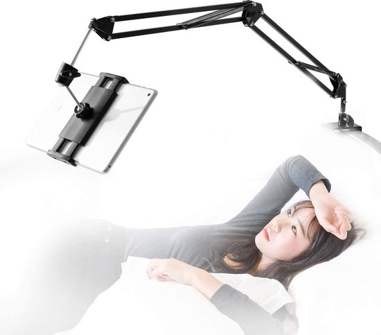 Tablet en smartphone houder voor bed - standaard draaibaar - stevige  aluminimum arm... | bol.com