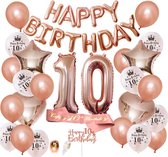 Joya Party® 10 Jaar Verjaardag Versiering | Roségoud | Versiering Verjaardag | Feestversiering | Feestpakketten | Feestversiering Pakketten