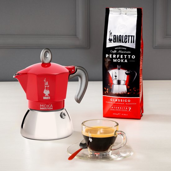 Bialetti Moka Induction 2 Cup, Stovetop Espresso Coffee Maker - Aluminium -  Red 8006363029247