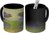 Magische Mok - Foto op Warmte Mok - Vogelbad - Vogel - Water - 350 ML - Uitdeelcadeautjes