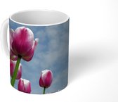 Mok - Tulpen voor blauwe hemel - 350 ML - Beker - Uitdeelcadeautjes