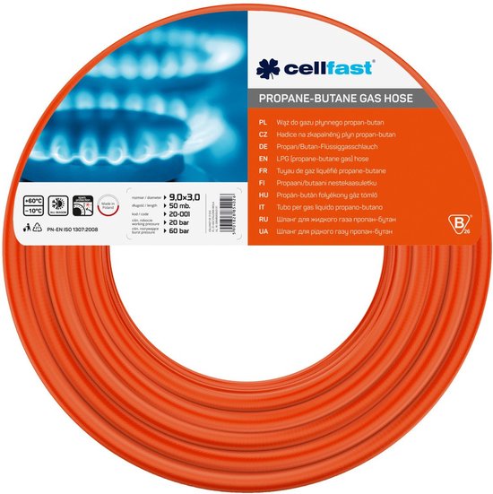 Cellfast - Tuyau gaz GPL / 9x2,5 mm - longueur 25 m | bol.com