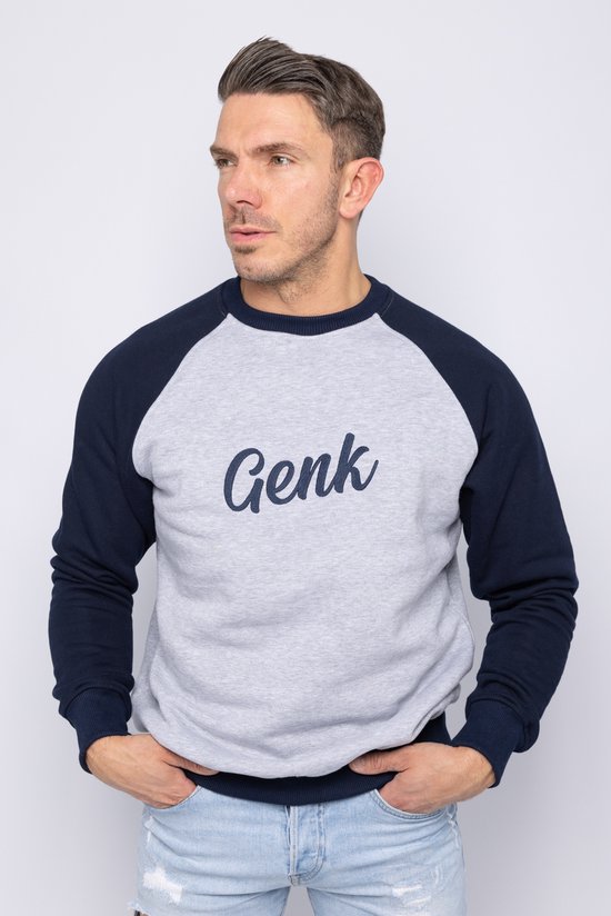 Grijze sweater GENK in baseball stijl maat Large
