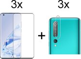 Beschermglas Xiaomi Mi 10 Screenprotector - Full Glue Cover - 3 stuks - Xiaomi Mi 10 Screenprotector - Xiaomi Mi 10 Screen Protector Camera - 3 stuks