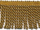 Franjeband gedraaid - goud lurex - Lengte Franjes 7 cm - Per Meter.