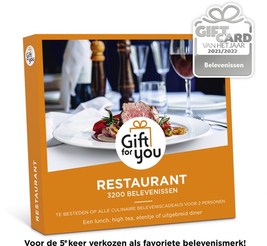 Vaardigheid Attent uitrusting GiftForYou Cadeaubon - Restaurant | bol.com