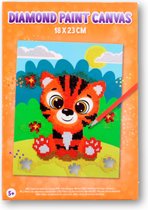 Diamond paint - Canvas - Kinderen - Knutselen - Tekenen - plakken - Tijger - 5+ - Diamond paint.