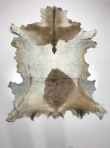 117. Geitenhuid / Geitenvacht 88 x 113 cm – Decoratief – Natuurproduct – Vloerkleed – Dierenvel – Bruin, Wit, Zwart
