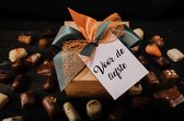 Chocolade cadeau - Doosje Belgische pralines "voor de liefste" 500 gr - Ambachtelijk vervaardigde bonbons - Chocolade geschenkset