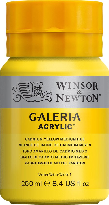 Winsor & Newton Galeria - Peinture Acrylique - 250 ml - Yellow de Cadmium  Teinte Medium | bol