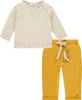 Noppies - Ensemble de vêtements - 2 pièces - Pantalon jaune ocre - Chemise Wit avec coeurs - Taille 80