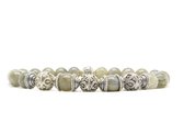 Beaddhism - Armband - Soma - Triple Kashmir Caps - Zilver - 8 mm - 22 cm