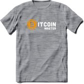 Bitcoin Master - Crypto T-Shirt Kleding Cadeau | Dames / Heren / Unisex | Bitcoin / Ethereum shirt | Grappig Verjaardag kado | Tshirt Met Print - Donker Grijs - Gemaleerd - L