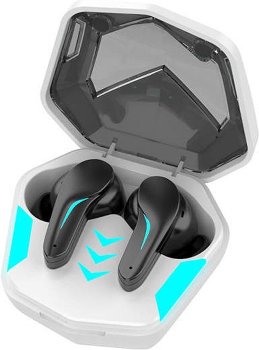 Draadloze oortjes / in-ear oordopjes - Bluetooth Draadloze buds - Gaming headset - Luxe indicator - Geschikt voor alle smartphones o.a Samsung & Iphone, huawei, sony - Zwart met witte oplaadcase.