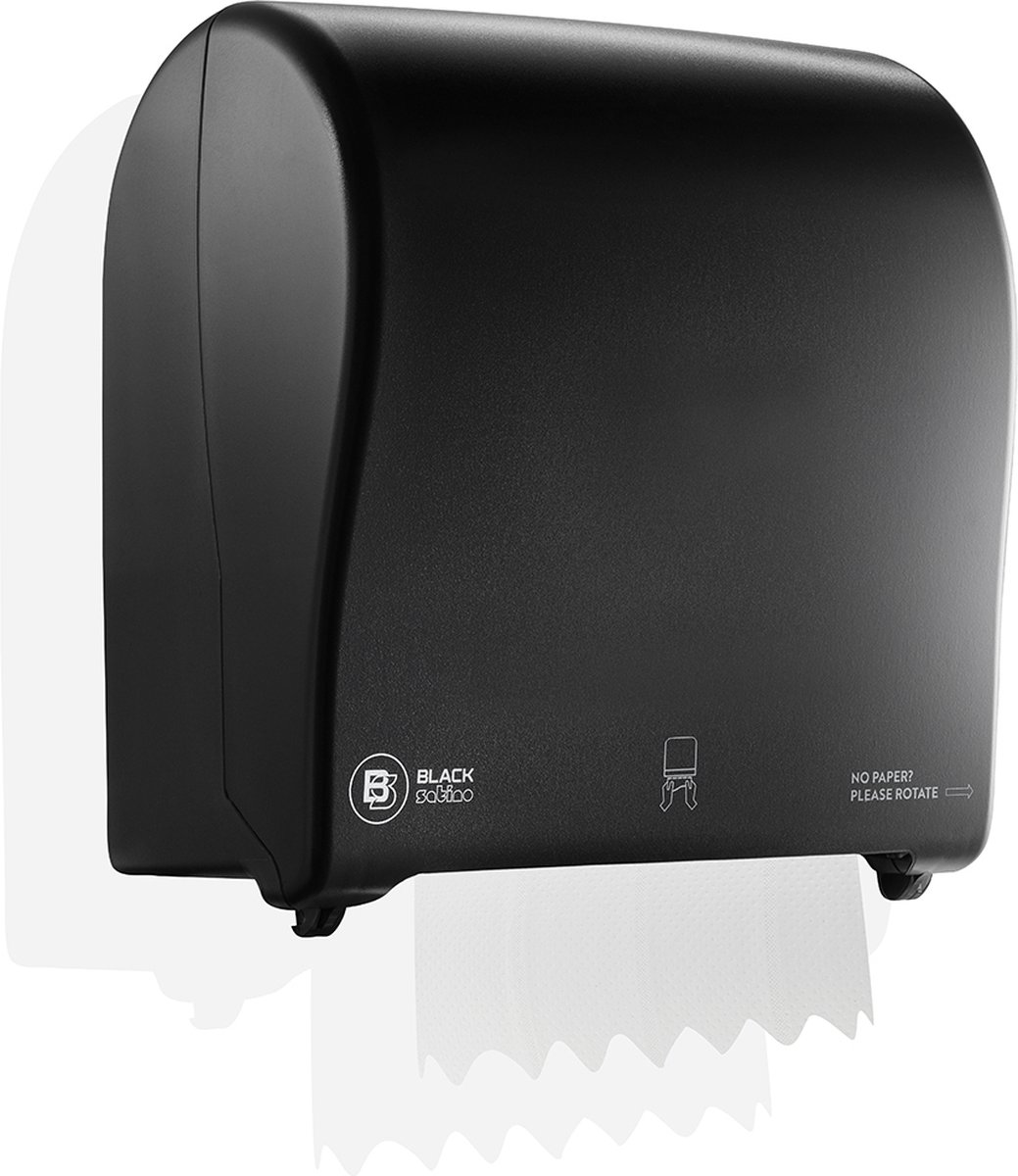 Satino Black Handdoekroldispenser + 3 handdoekrollen