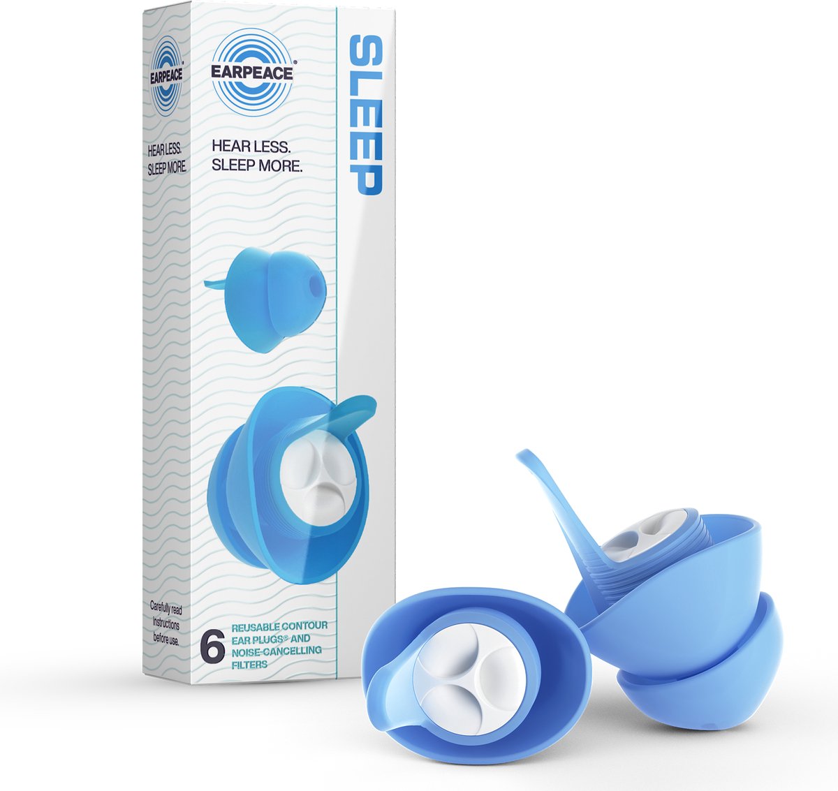 EarPeace Sleep Oordopjes Slapen Standaard - Comfortabele Sleep Plugs tegen Geluidsoverlast en Snurken - Betrouwbare en Herbruikbare Siliconen Oordoppen - 3 Paar Earplugs met Opbergcase - EarPeace