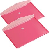 2 Plastic Enveloptassen - A4 - Transparant Rood - Gratis Verzonden