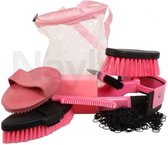 RelaxPets - Roma - Cylinder Grooming Kit - Poetstas Gevuld - Roze - 10 delig