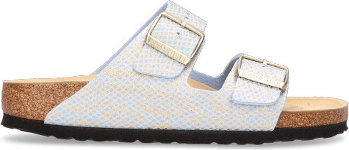 Birkenstock Arizona Dames Slippers Shiny Python Dusty Narrow-fit Microvezel Blauw