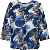 Pink Lady blouse blauw/wit 3/4 mouw - maat XL