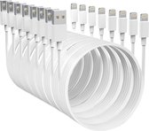 Oplader kabel geschikt voor iPhone - Kabel geschikt voor lightning - USB kabel - Lader kabel - 8-PACK