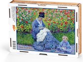 Madame Monet en kind - Claude Monet houten puzzel 500 stukjes