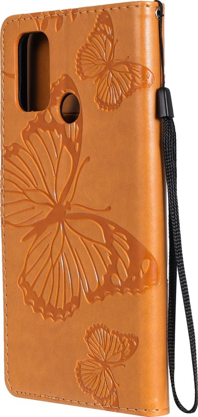 Coque OPPO A53s - Mobigear - Série Butterfly - Bookcase en similicuir - Cognac - Coque adaptée pour OPPO A53s