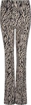 Ambika flared broek - white/zwart flamed