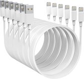 Oplader kabel geschikt voor iPhone - Kabel geschikt voor lightning - USB kabel - Lader kabel - 6-PACK