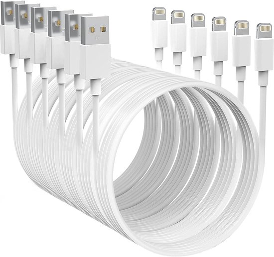 iPhone oplader kabel - iPhone kabel - Lightning USB kabel - iPhone lader  kabel... | bol.com