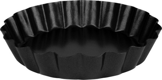 Krumble Moules à Quiche - Mini Moules à Quiche - Set de 6 - Métal - Diamètre 10 cm - Gris Foncé