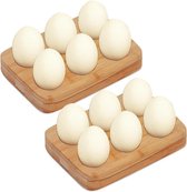 Eierhouder | opberger voor 6 eieren bamboe | Eierdoos |  Eieren organizer