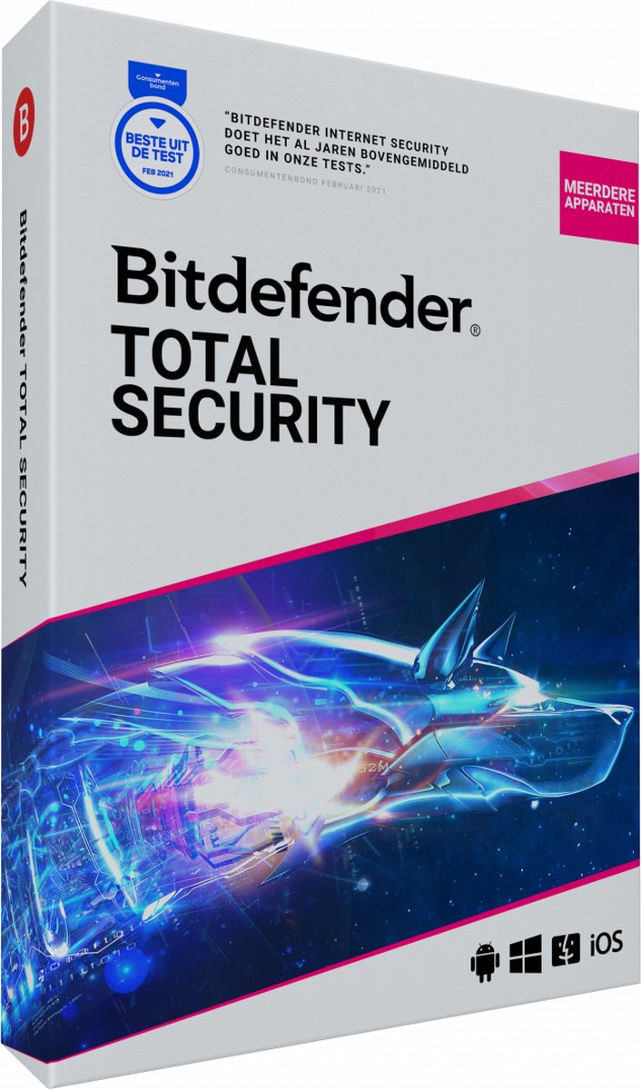 Bitdefender Total Security 2022 - 24 Maanden - 10 Apparaten - Nederlands - Windows MAC iOS & Android Download