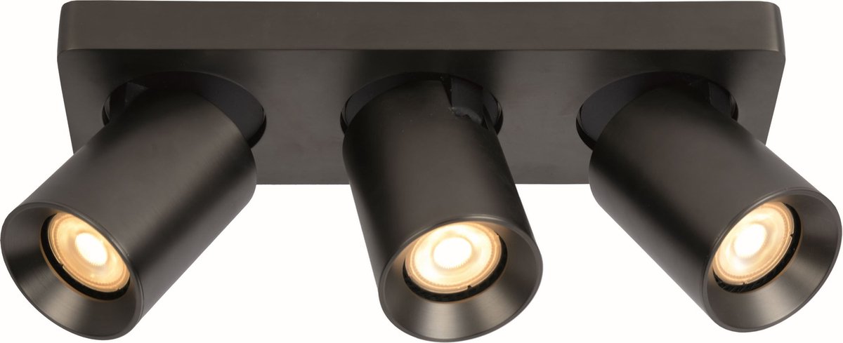 Plafondlamp Megano 3L Metallic Antraciet - 3x GU10 LED 4,8W 2700K 355lm - IP20 - Dimbaar > spots verlichting led antraciet | opbouwspot led antraciet | plafondlamp antraciet | spotje led antraciet | led lamp antraciet