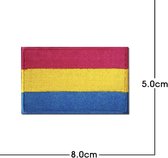 Akyol | Panseksueel Patch met klittenband | Geborduurde patch | 8.5 cm x 5.5 cm | klittenband | Panseksueel patch | LGBTQ Strijkembleem | Strijkembleem voor jongens | Strijkembleem