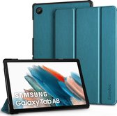 Hoes voor Samsung Galaxy Tab A8 2021, ultradun PU-leer met standfunctie en automatische slaap-wake-up, compatibel met Glaxy Tab A8 10,5 inch SM-X200/X205/X207, pauwenblauw