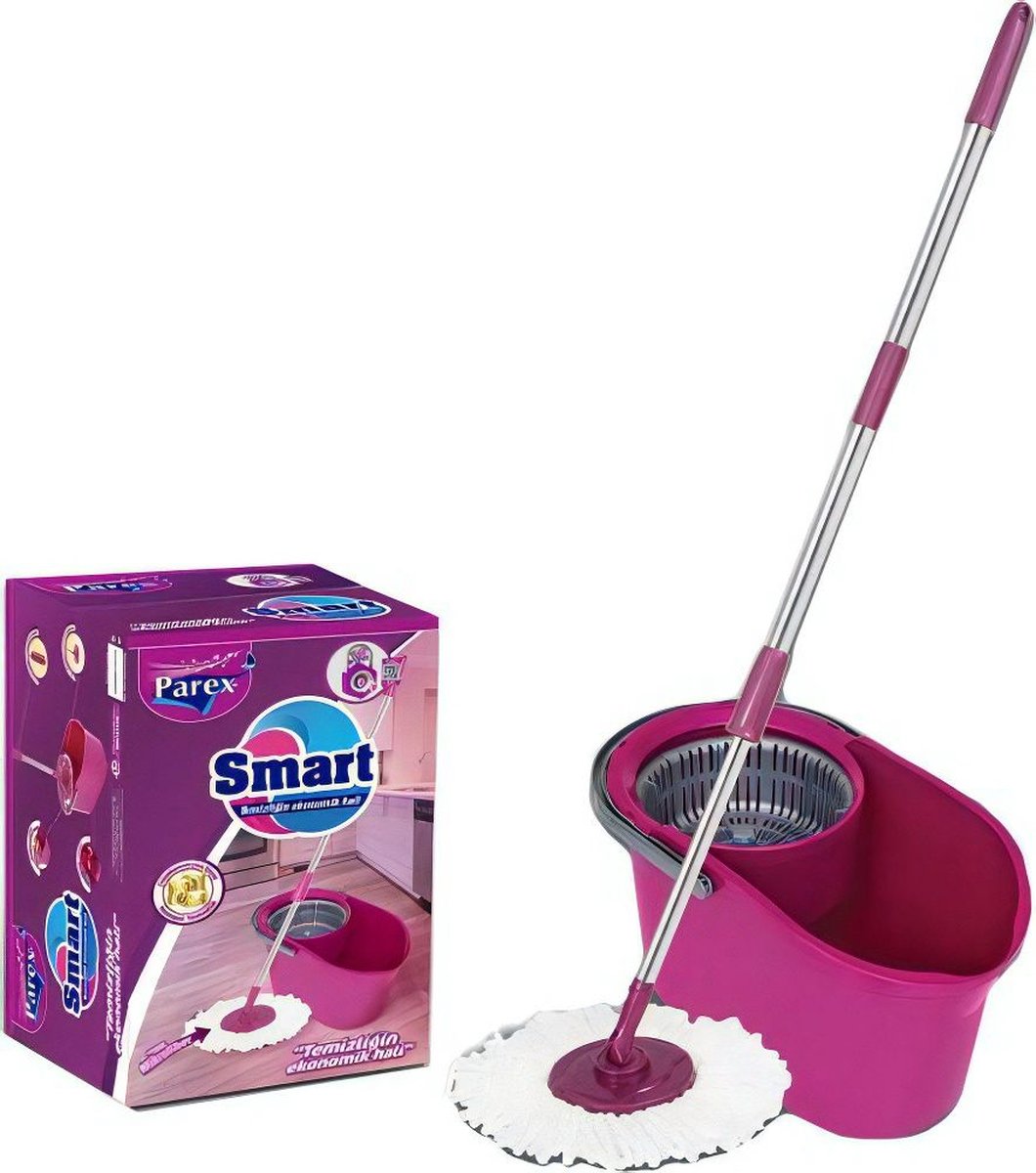 FusselZz Set De Serpillère Avec Seau 3 Chambres - Kit Nettoyage Innovant Avec Manche Extensible Et Essorage