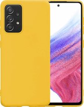 Hoesje Geschikt voor Samsung A53 Hoesje Siliconen Case Hoes - Hoes Geschikt voor Samsung Galaxy A53 Hoes Cover Case - Geel