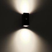 Proventa Wandlamp buiten met sensor - Koel wit licht - incl. led GU10 lampen - Muurlamp Zwart