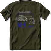 M4 Sherman leger T-Shirt | Unisex Army Tank Kleding | Dames / Heren Tanks ww2 shirt | Blueprint | Grappig bouwpakket Cadeau - Leger Groen - XL