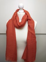 Lange dames sjaal Annelie effen oranje