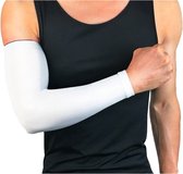 Sport Compressie Arm Sleeve (Per paar) - Wit  - Maat XL