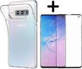 Foonig Silicone Hoesje Transparant + Screenprotector - Geschikt Voor Samsung Galaxy S10e